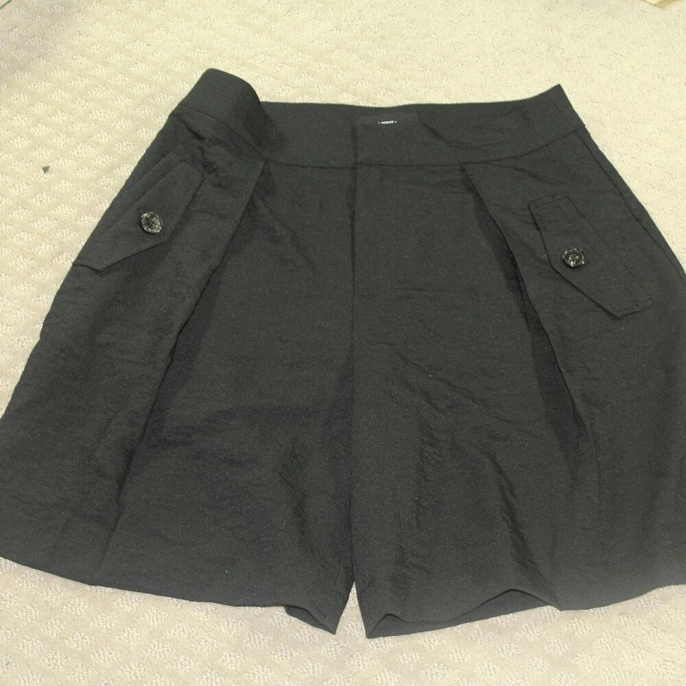 Who What Wear Women's Size 8 Rayon Blend Black Dress Shorts